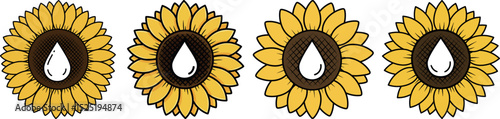 World Breastfeeding Week Vector Graphic with Sunflower and Milk Drop Symbol