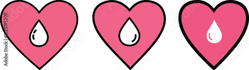 World Breastfeeding Week Vector Clipart with Heart and Droplet Symbol