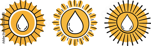 World Breastfeeding Week Vector Graphic with Sunburst and Water Drop Symbol