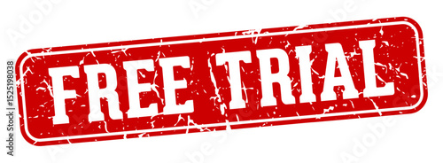 free trial rectangular sign. free trial stamp