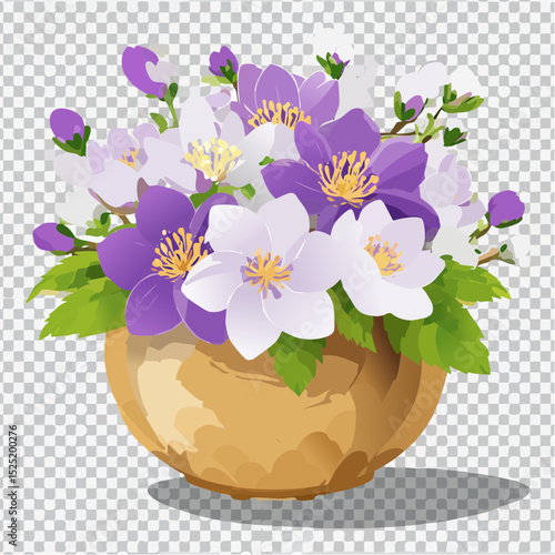 枕花の背景透過ベクター素材