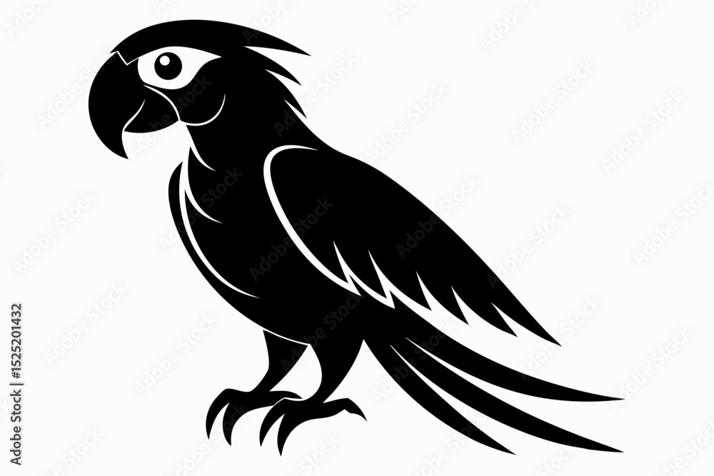 Fototapeta premium macaw sihouette black vector