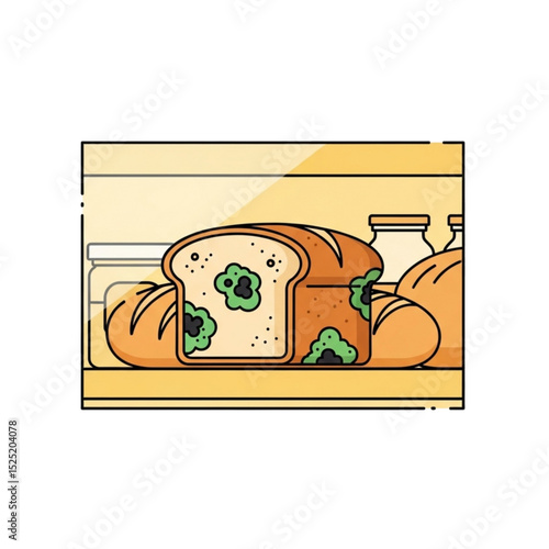 Moldy bread in fridge – implies food spoilage