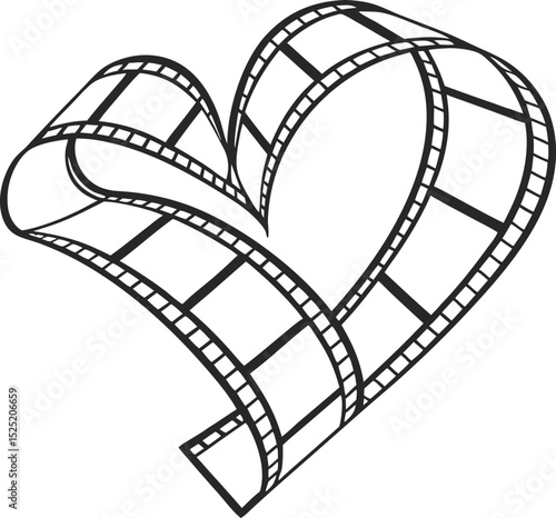 Film reel heart shape illustration
