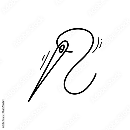 Hand Drawn Needle Illustration. Doodle Vector. Isolated on White Background - EPS 10 Vector