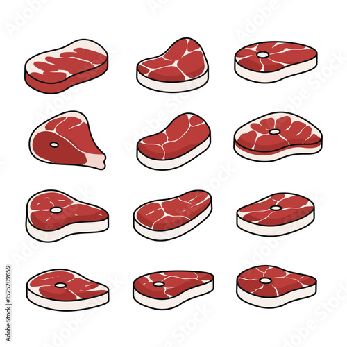Meat pulp, piece of fresh meat, beef, raw meat on a white background, isolated