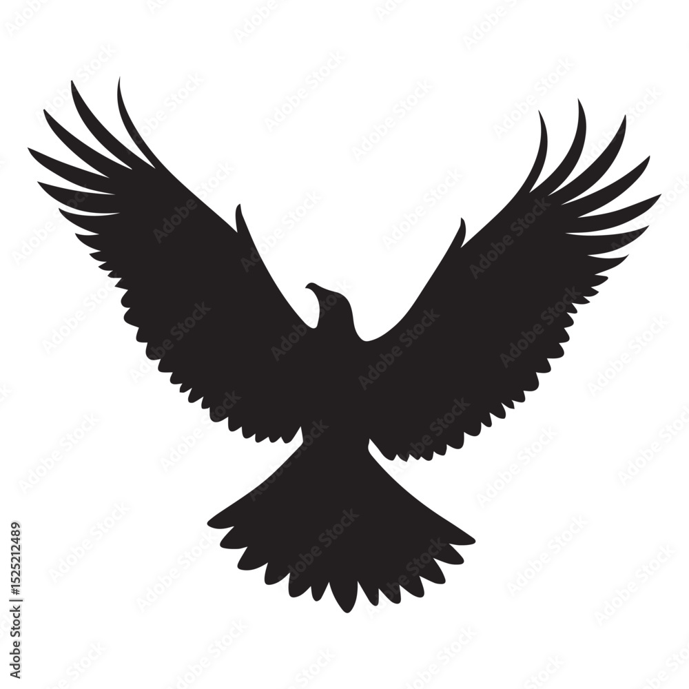 Obraz premium Bird flying Silhouette vector illustration isolated on a white background