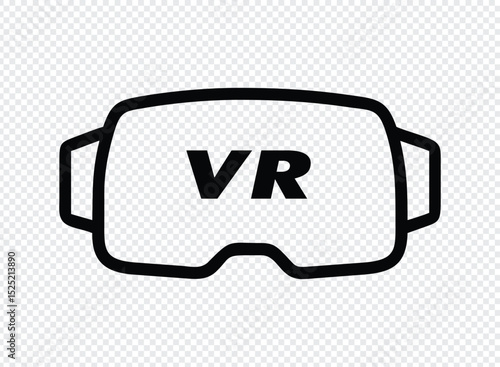 Virtual reality headset icon black outline