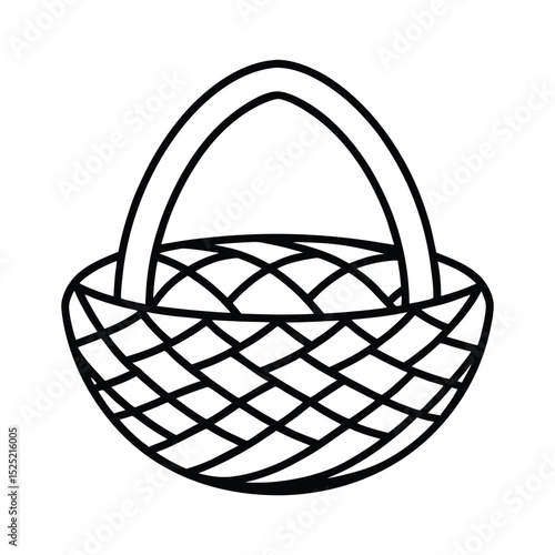 wicker basket vector illustration
