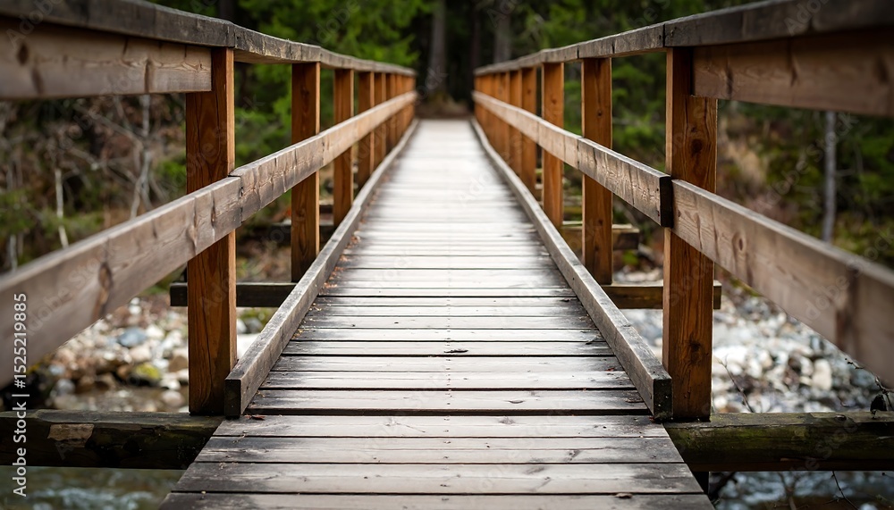 Wooden Bridge Forest Path Hiking. Wooden Bridge Forest Path Hiking.