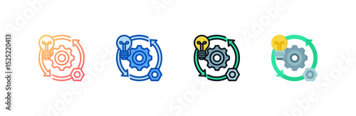 Operation icon set multiple style collection