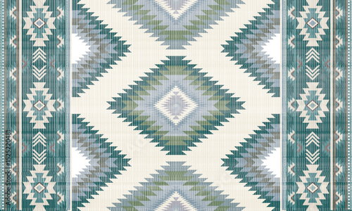 Navajo tribal vector seamless pattern. Native American ornament. Ethnic South Western decor style. Boho geometric ornament. Vector seamless pattern. Mexican blanket, rug. Woven carpet illustration