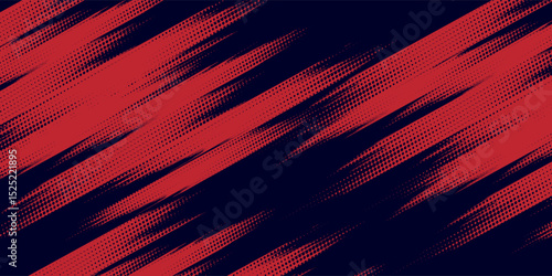 Red halftone dots blue color pattern gradient grunge texture background.