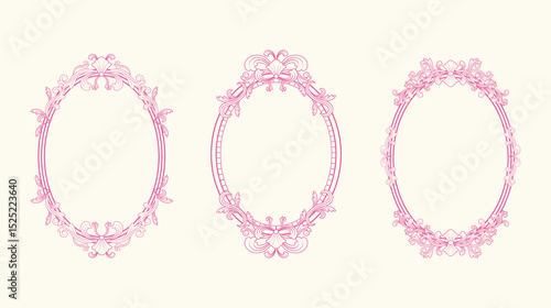 A set of hand-drawn vintage elegant frame. Designed for birthday or wedding invitation cards. Vector illustration.