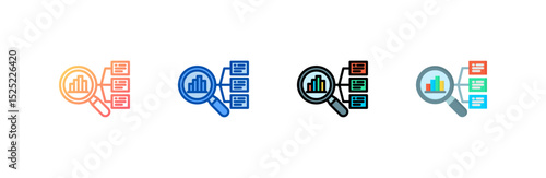 Classification icon set multiple style collection