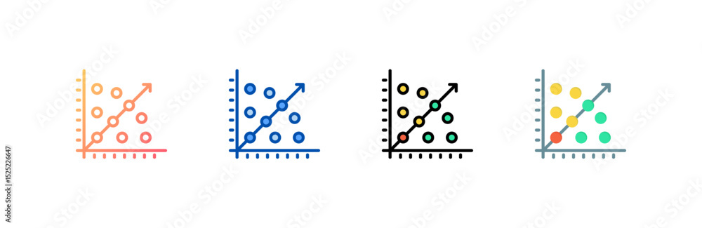 Fototapeta premium Regression icon set multiple style collection