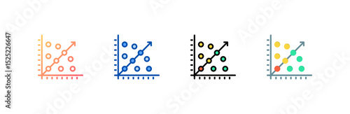 Regression icon set multiple style collection