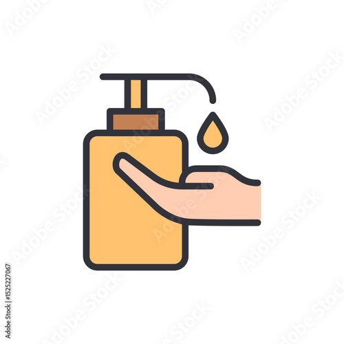 Hygiene Illustration Representing Hand Sanitizer Use And Cleanliness