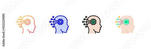 Intelligence icon set multiple style collection