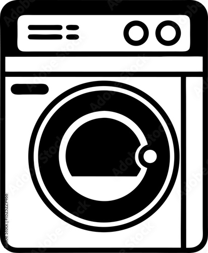 Dryer vector line art icon ,black and white , white background 