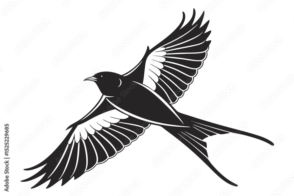 Obraz premium thrush sihouette black vector