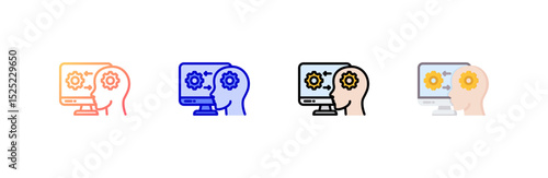 Human icon set multiple style collection
