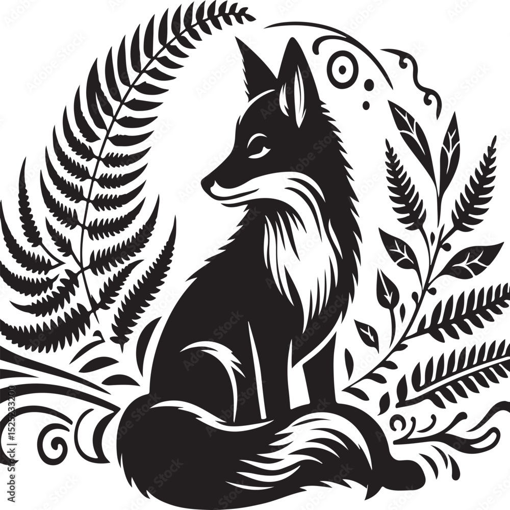 Obraz premium fox vector sihouette
