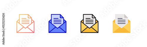 Email icon set multiple style collection