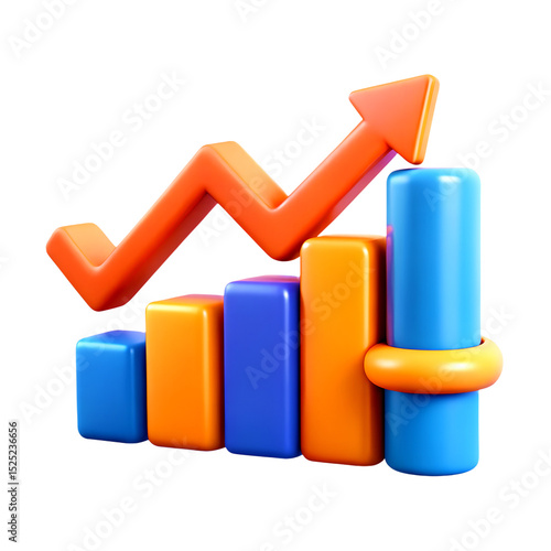 Stock market rise chart displaying financial market success Vector illustration