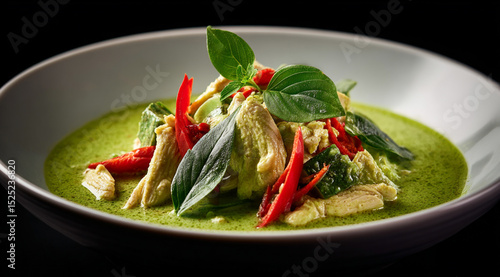 isolated Thai food green curry