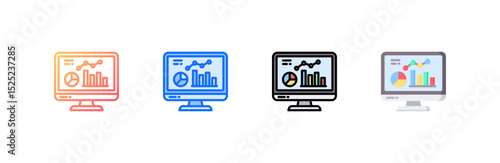 Dashboard icon set multiple style collection