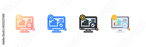 Evaluation icon set multiple style collection