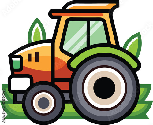 Tractor mascot logo vector illustration 