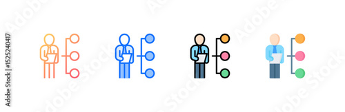 Business People icon set multiple style collection