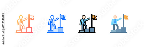 Goal icon set multiple style collection