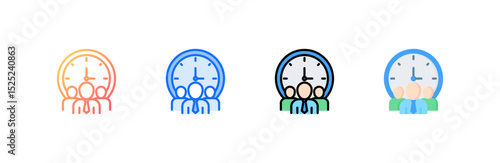 Time Management icon set multiple style collection