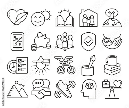 Quality of Life and Lifestyle Icons Set