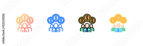 Investor icon set multiple style collection