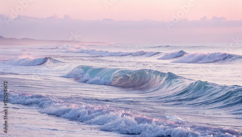 A tranquil and minimalist abstract background with gentle, flowing waves in calming pastel colors. This serene visual evokes peace and relaxation, perfect for wellness or spa themes. AI generated.	