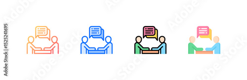 Foto Discussion icon set multiple style collection
