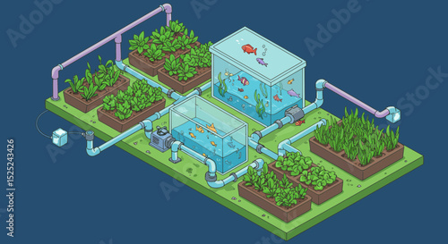 Innovative aquaponics system design integrating fish farming and plant cultivation