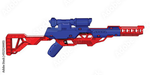 Cartoon Vector Nerf gun Handgun Weapon Toys Illustration 7