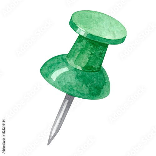 A green pushpin illustration for notes and reminders in office or school settings.