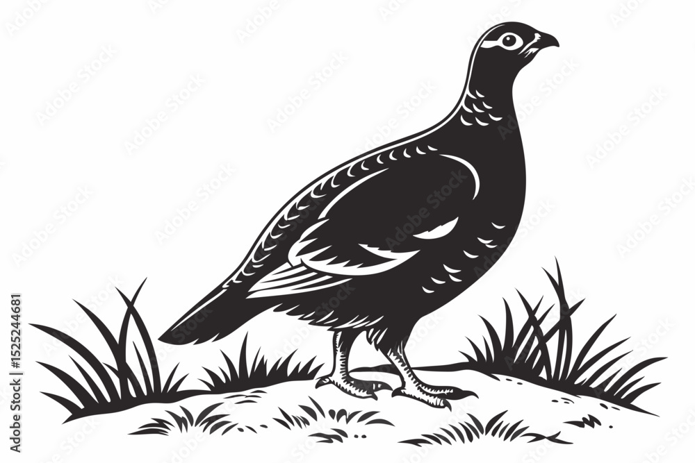 Obraz premium grouse sihouette black vector