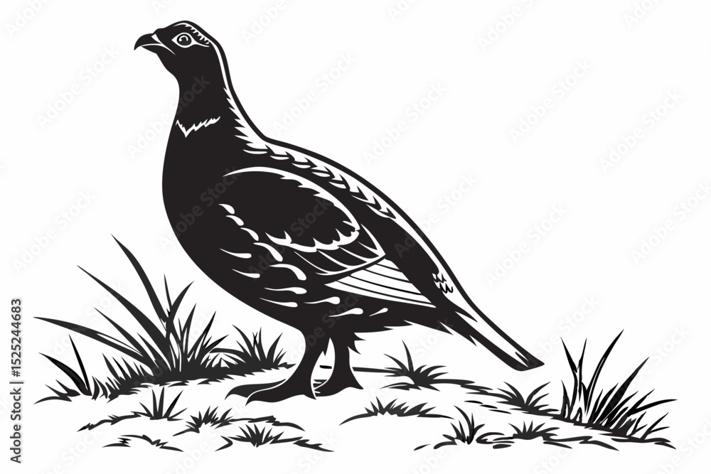 Fototapeta premium grouse sihouette black vector