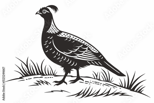 Canvas-taulu grouse sihouette black vector