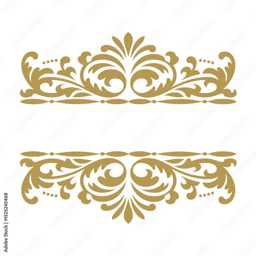 Fototapeta premium Elegant Golden Ornamental Border with Luxurious Swirls and Classic Flourishes