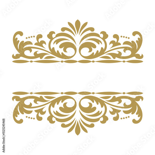 Elegant Golden Ornamental Border with Luxurious Swirls and Classic Flourishes