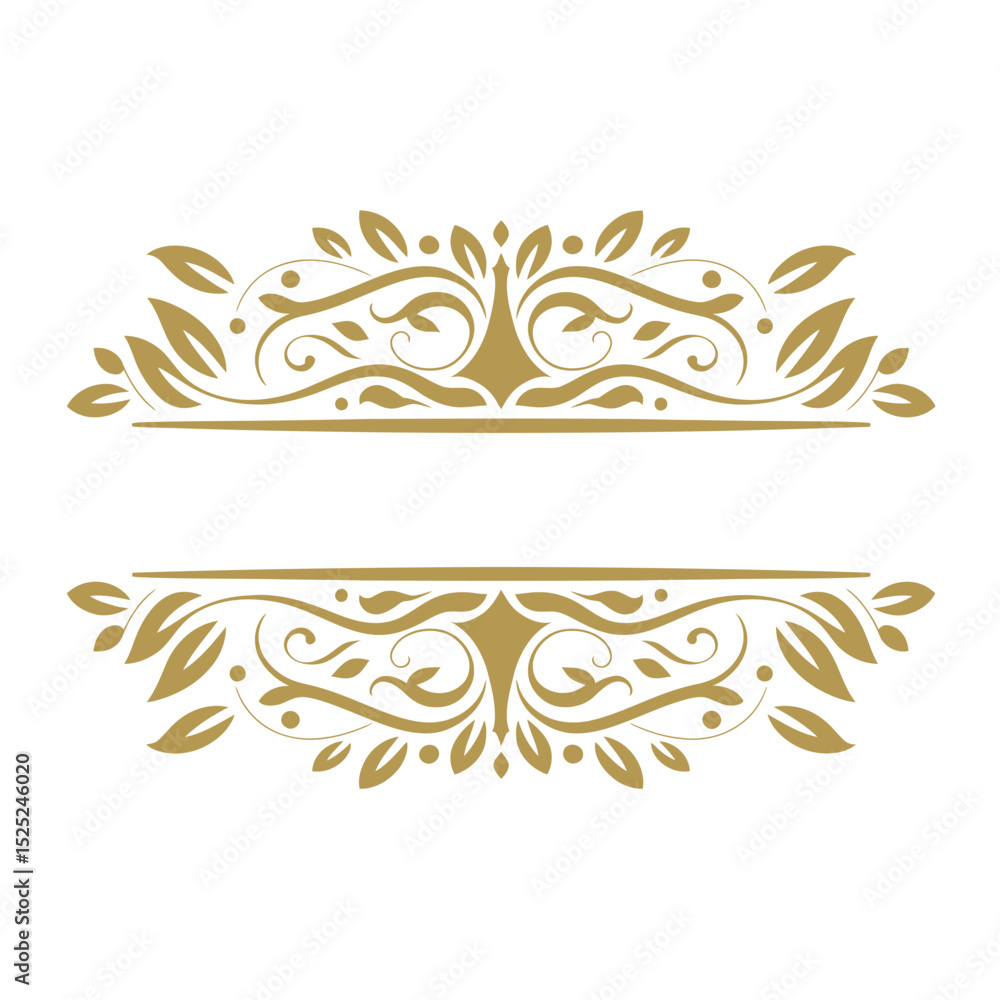 Fototapeta premium Elegant Golden Ornamental Border with Luxurious Swirls and Classic Flourishes