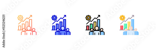 Productivity icon set multiple style collection